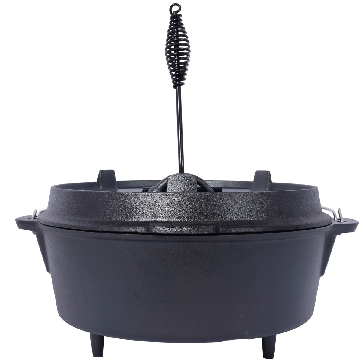 camping Dutch oven with legged griddle lid