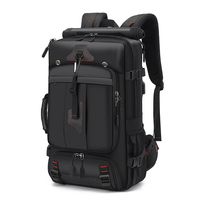 60L black large capacity camping backpack