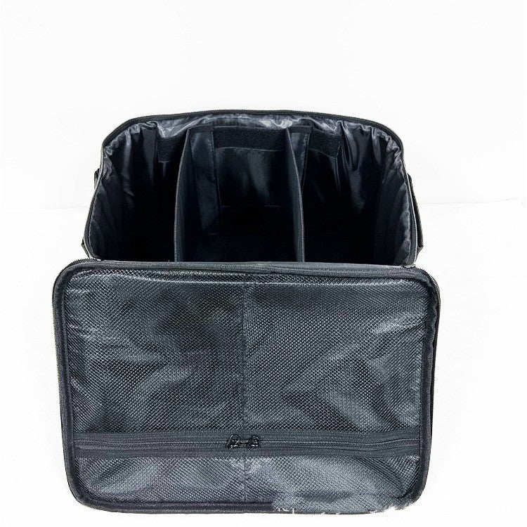 black folding camping gear bag