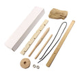 Wooden bow drill fire starting kit for camping