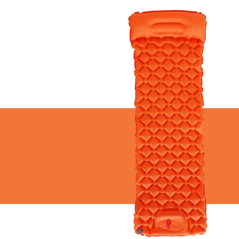 orange inflatable sleeping mat for camping