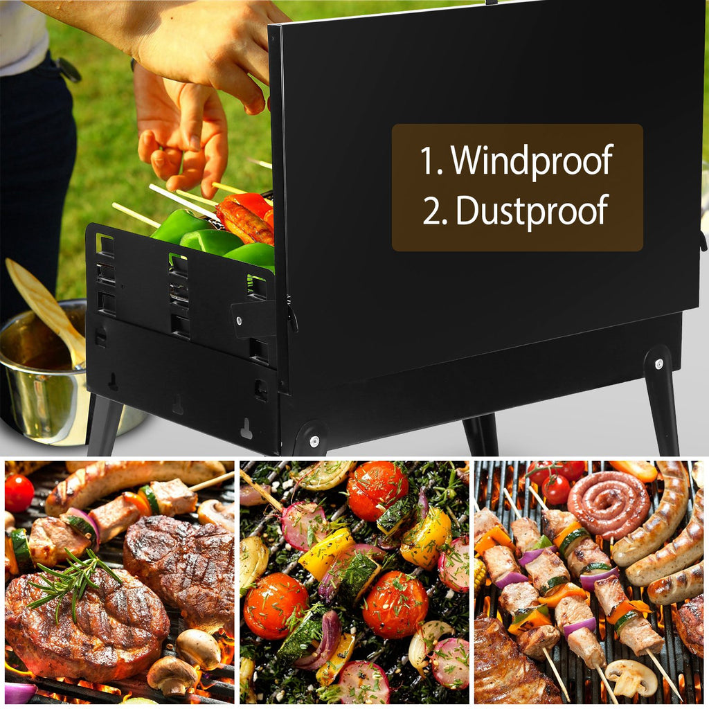 folding charcoal grill for tailgating and camping