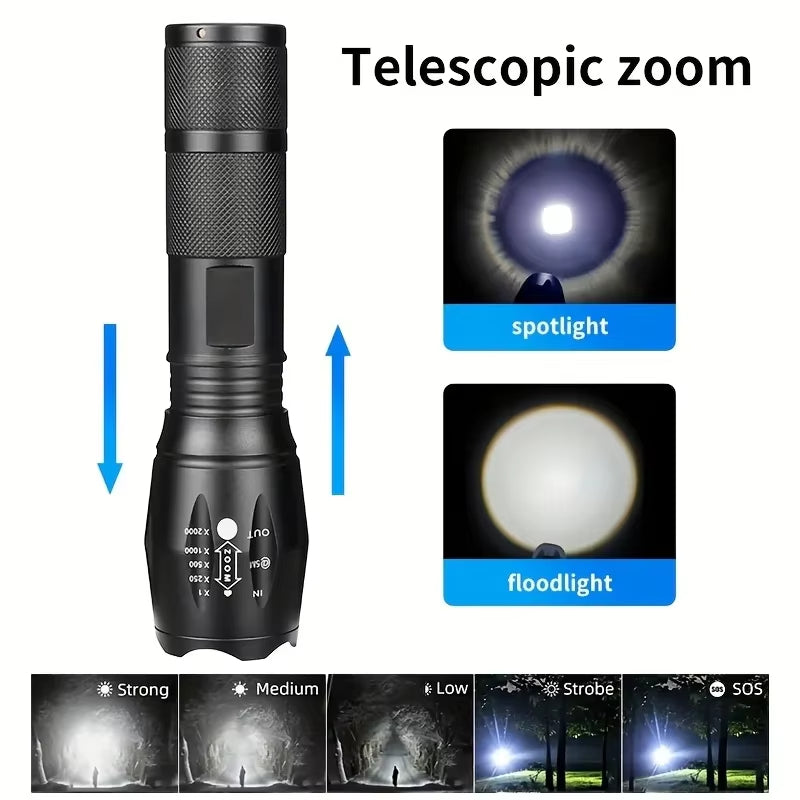 outdoor flashlight with adjustable beam focus