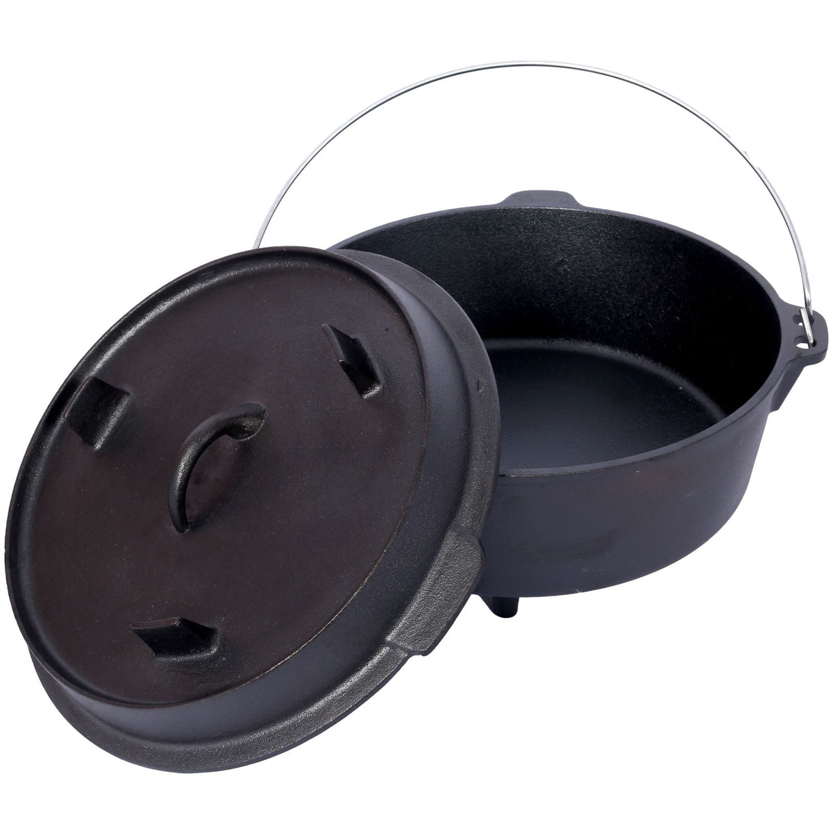 cast iron camping Dutch oven with lid