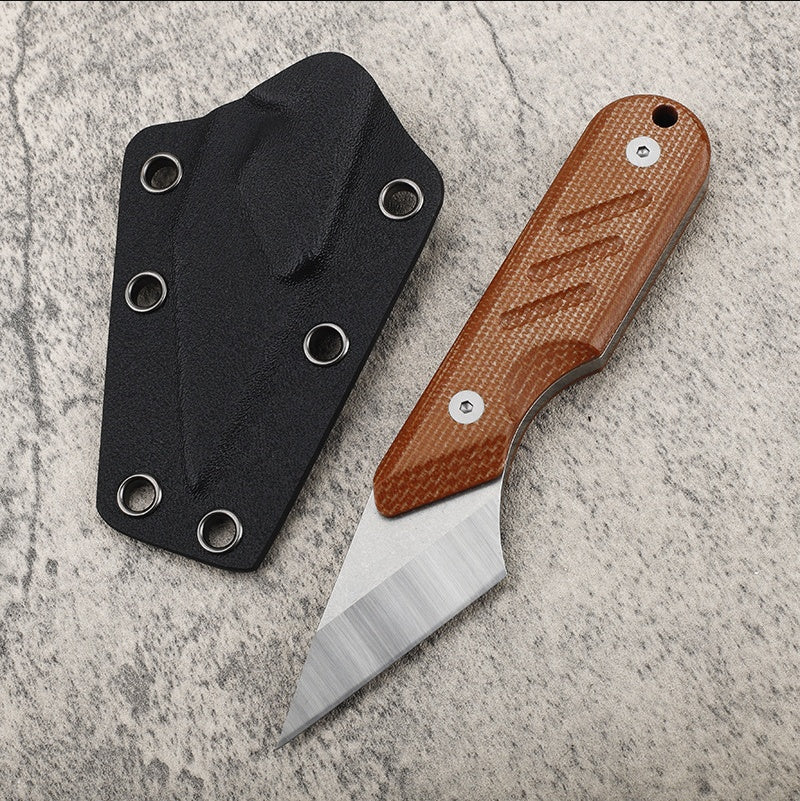 compact D2 steel camping knife
