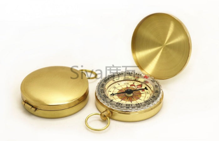 vintage-style pocket compass for camping