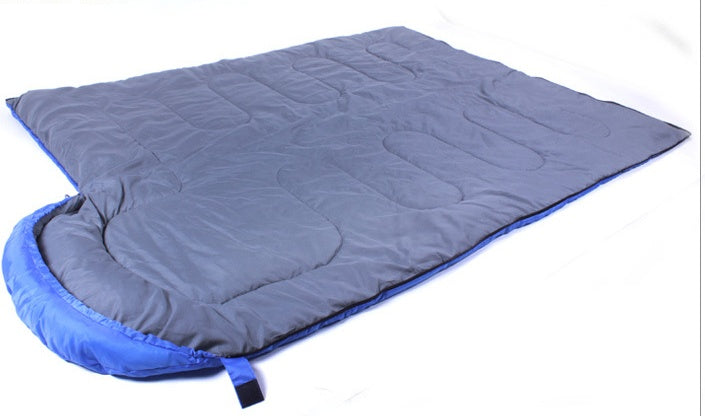 Blue cold weather Bag with zipper and velcro closer
