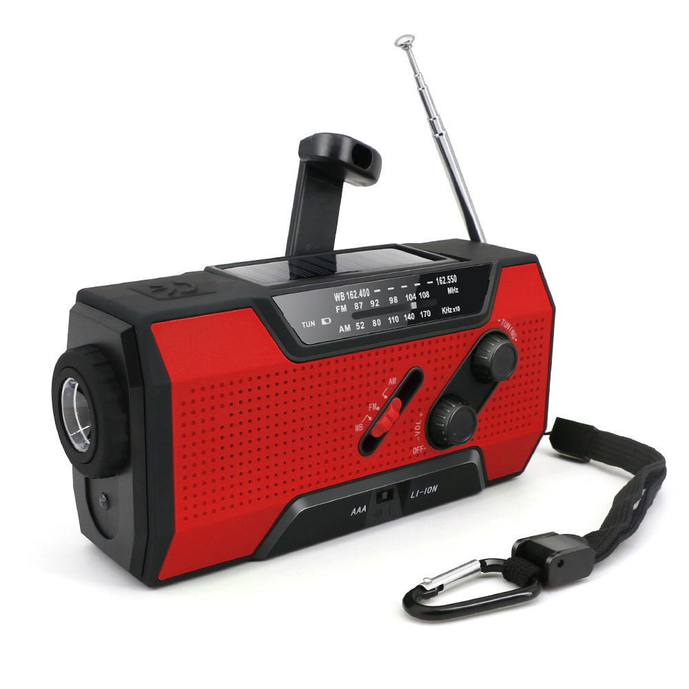 solar powered outdoor radio with flashlight