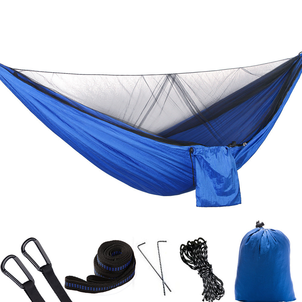 camping hammock with integrated mosquito net