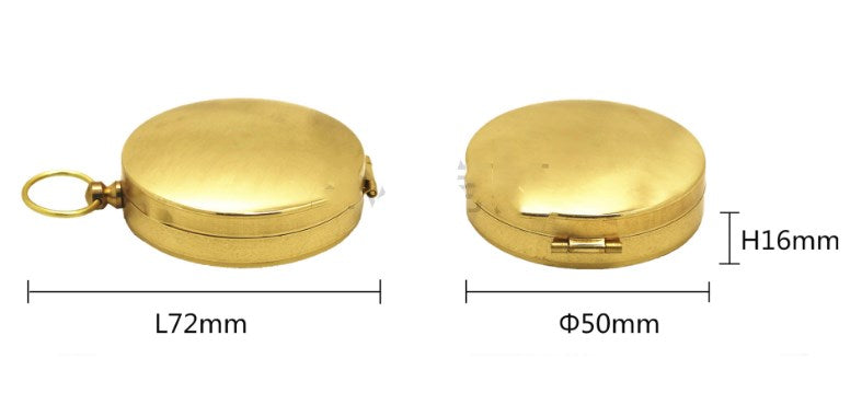 compact pocket compass with attachment ring