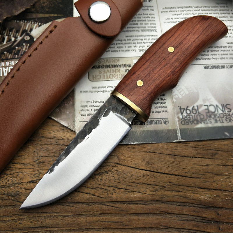 Compact stainless steel camping pocket knife with 8cm blade
