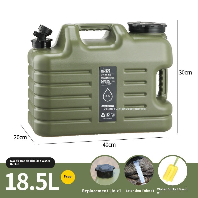 army green square camping water reservoir