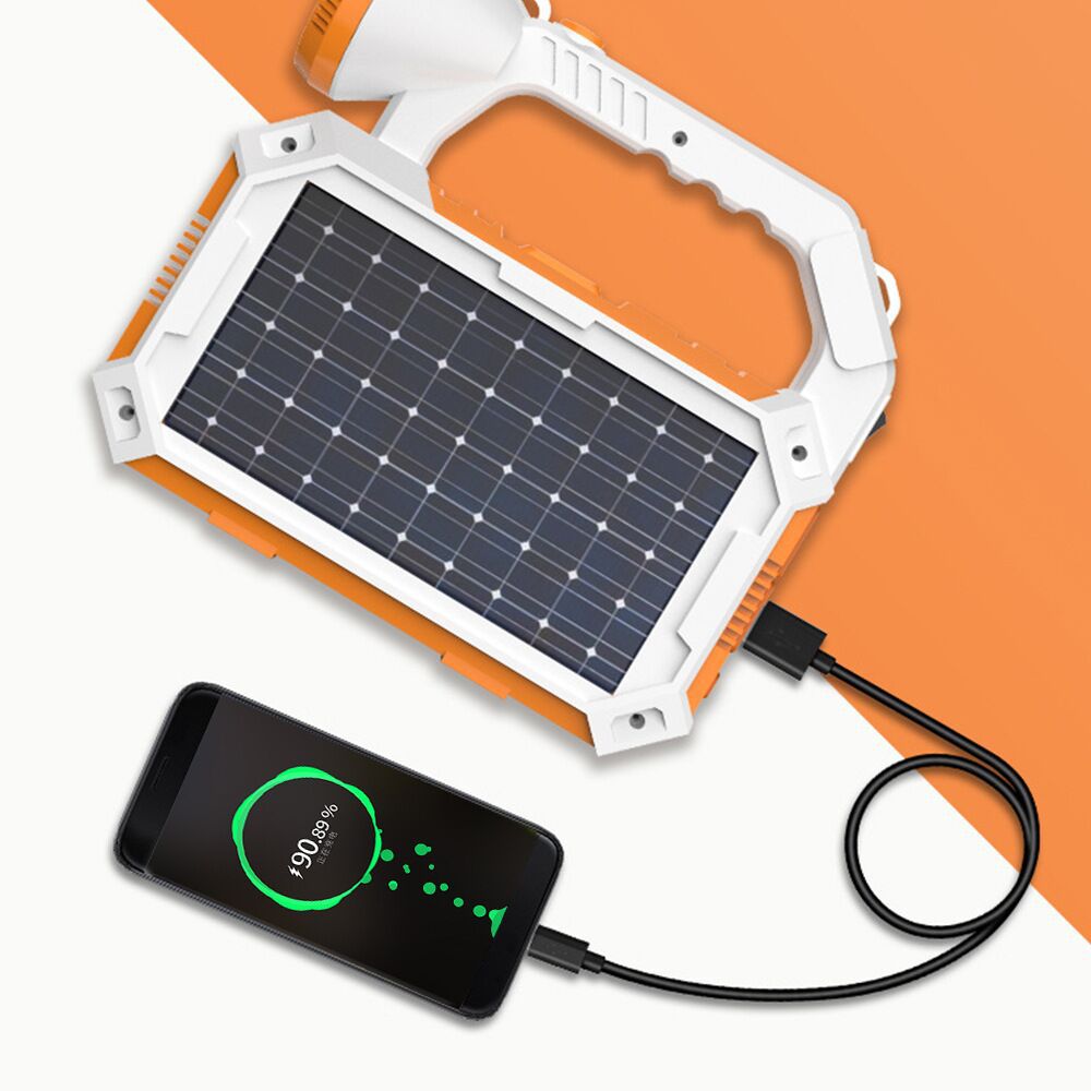 solar flashlight with USB power bank