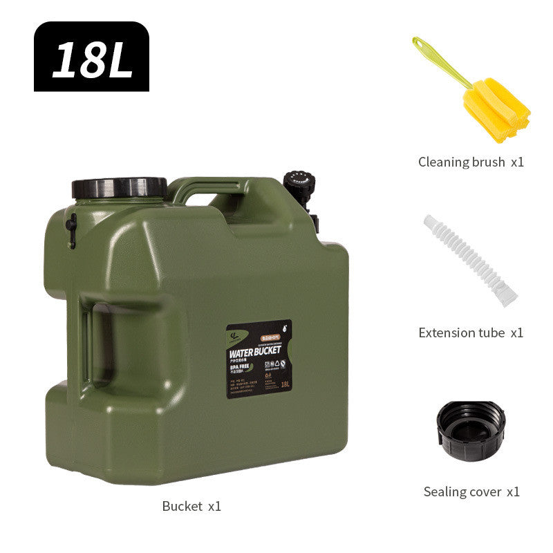 army green square camping water reservoir