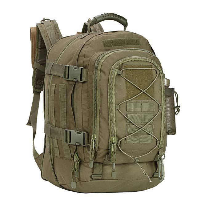 khaki 72-hour emergency backpack