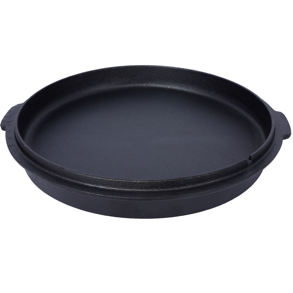 cast iron Dutch oven lid used as skillet