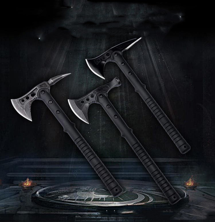Multi-purpose stainless steel camping axe with polypropylene handle