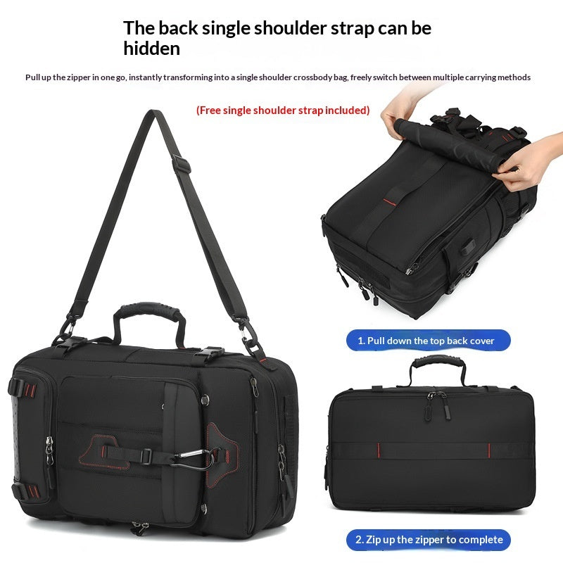 black waterproof camping backpack