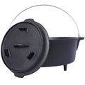 Pre-seasoned cast iron Dutch oven for camping