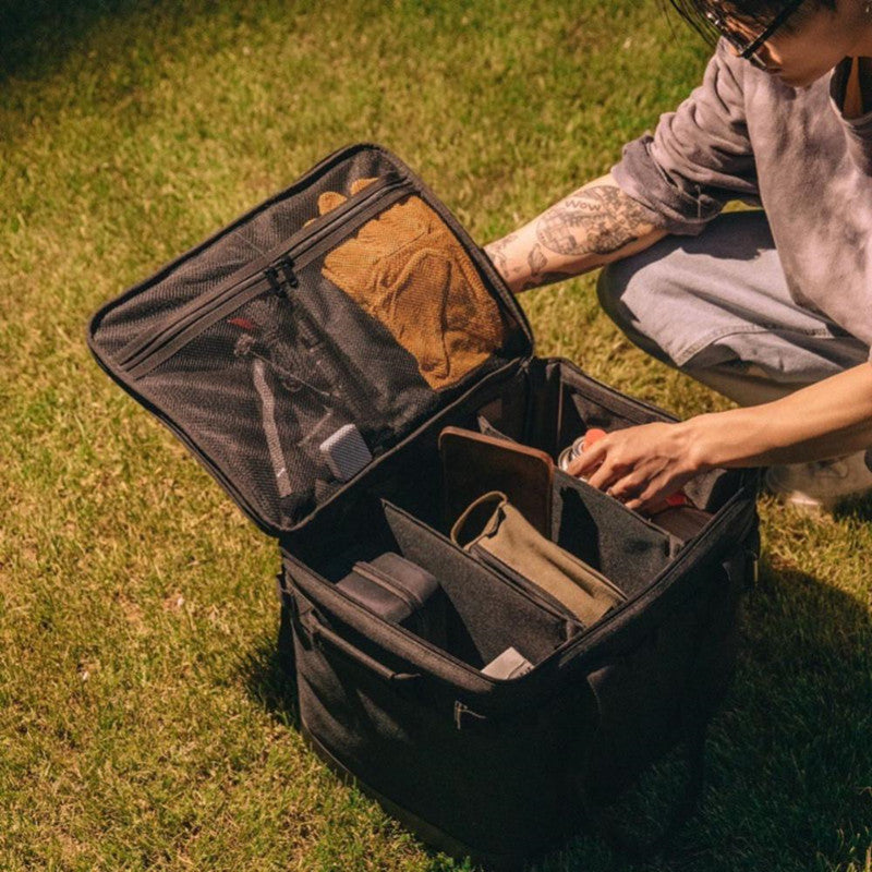 Folding canvas camping storage bag for outdoor gear