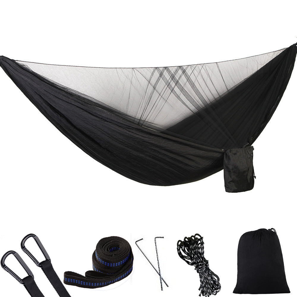 Nylon camping hammock with mosquito net