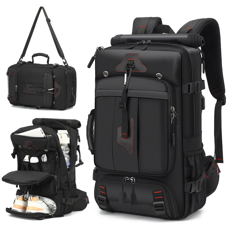 80L black outdoor camping backpack