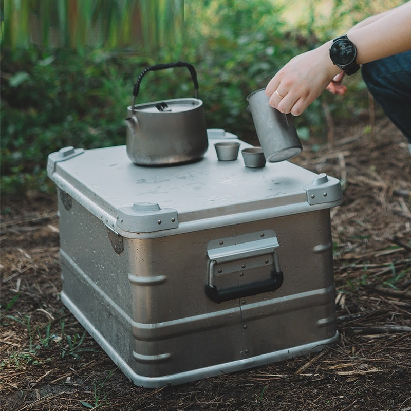 metal camping storage container for gear