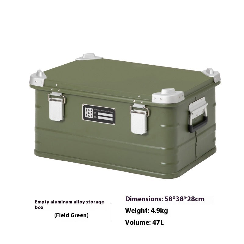 metal gear storage box for camping and overlanding