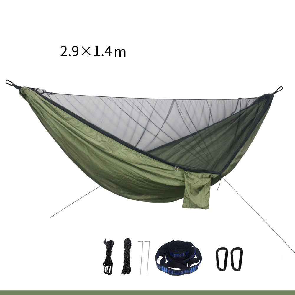 nylon outdoor hammock with mosquito net