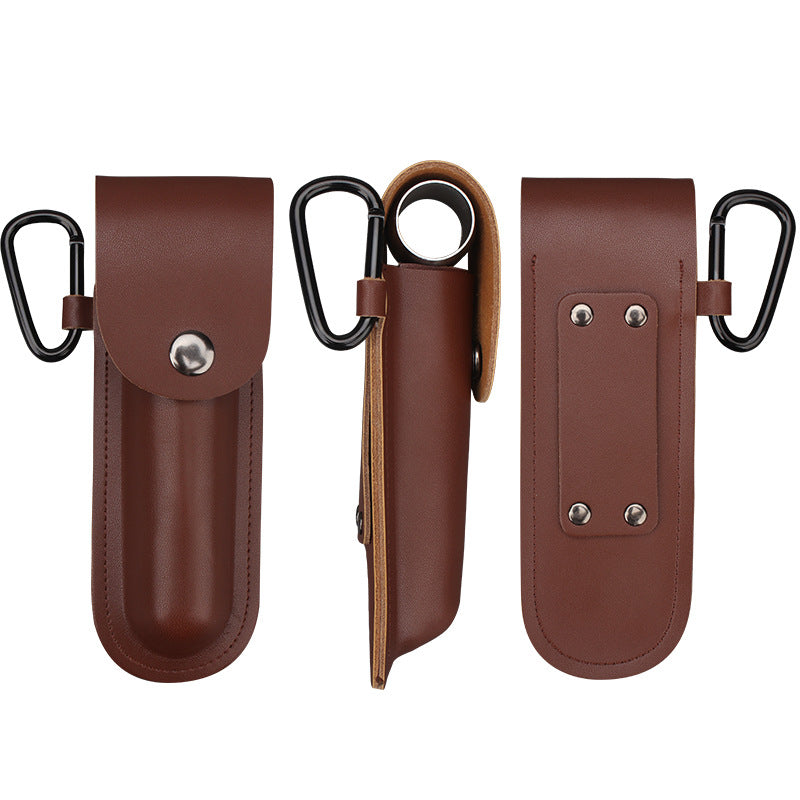 camping wood drill with cowhide leather case