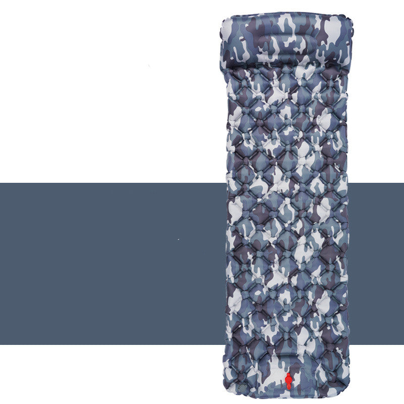 camping air mattress pad with integrated pillow