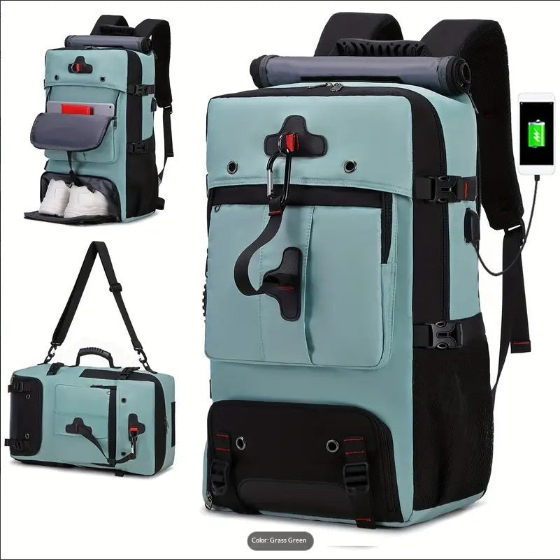 35L light blue hiking and outdoor backpack
