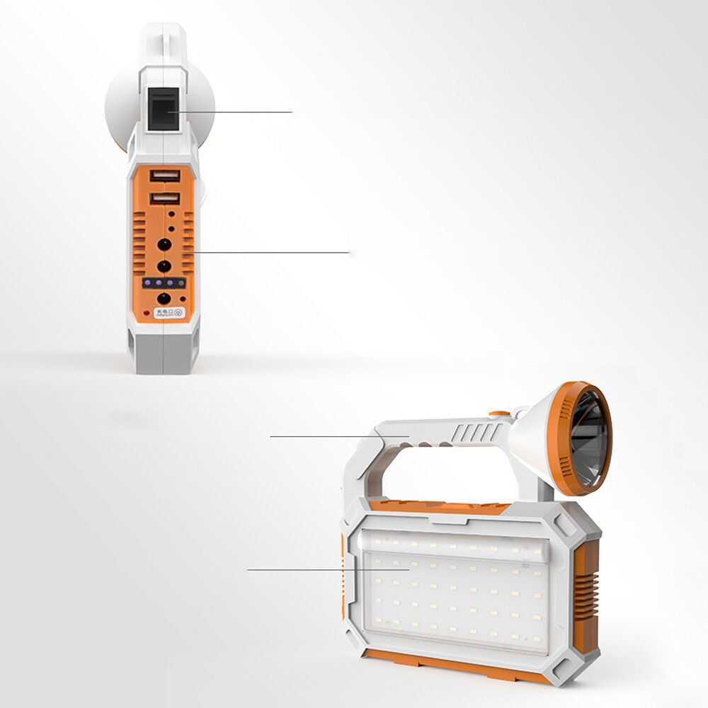 portable solar LED flashlight for camping