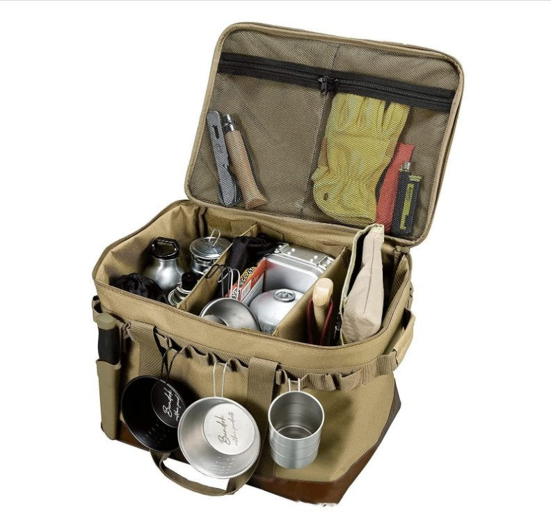 khaki folding camping storage bag