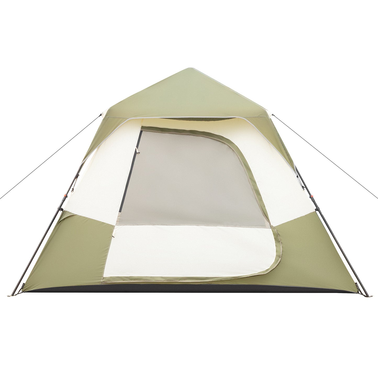 6-person Army Green Beige Camping Tent Polyester Cloth Automatic Iron Rod