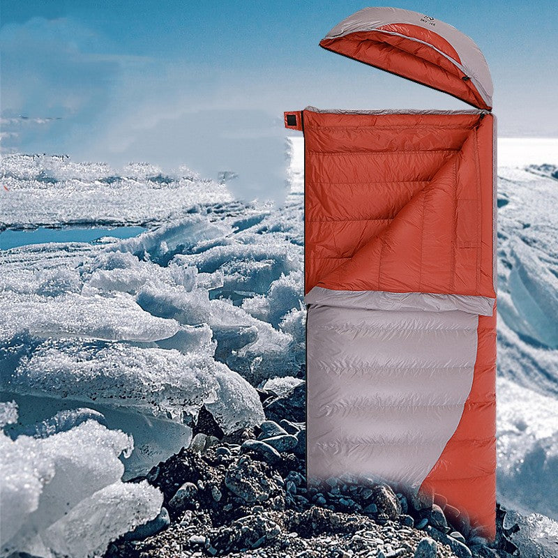 envelope style down camping sleeping bag